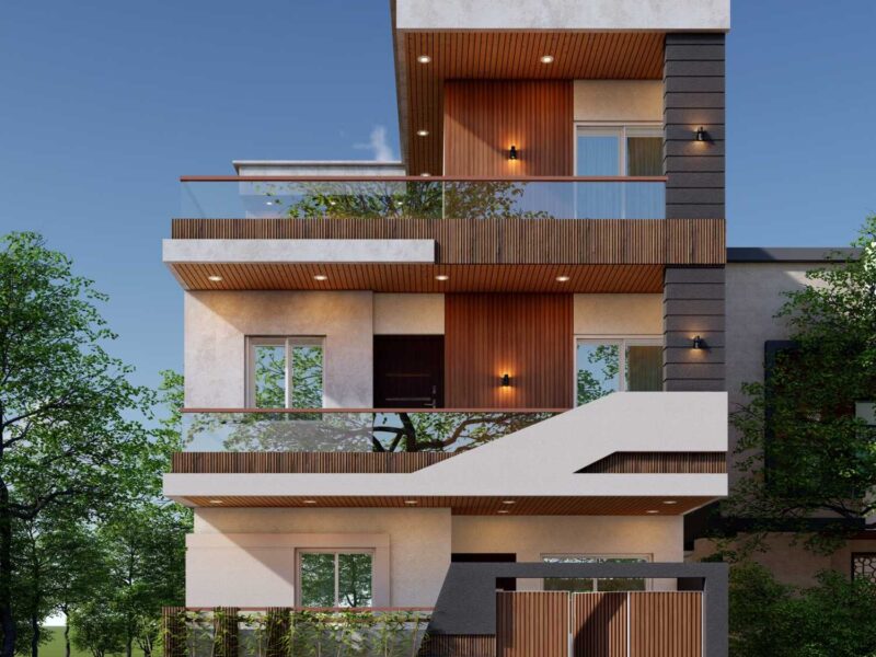 Structural Vision Estate modern multi-story residential building front elevation design