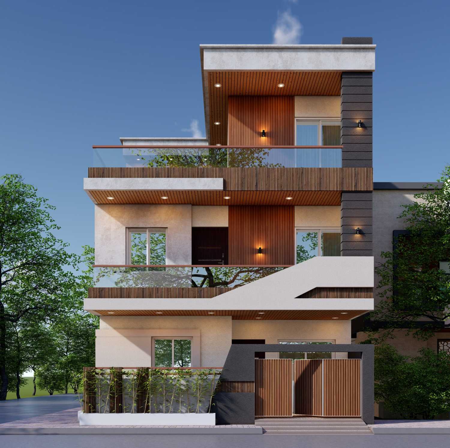 Structural Vision Estate modern multi-story residential building front elevation design